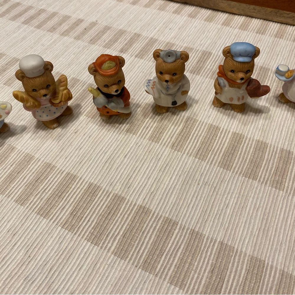 Six ceramic occupational bears.